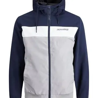 JACK & JONES JJERUSH Hood Bomber, Navy, XL
