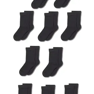 Amazon Essentials Unisex Kinder Baumwollsocken, 10 Paar, Schwarz, 2-3 Jahre