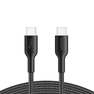 Belkin USB-C auf USB-C Kabel (60 W, 2 m) – Schnelles Laden für Nintendo Switch, iPhone, iPad, MacBook Air, Galaxy S25 Ultra & mehr, schwarz