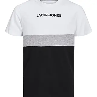 JACK & JONES Herren T-Shirt Plus Size Color Blocking Weiß M