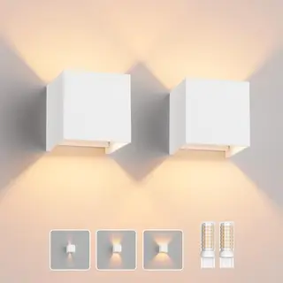 Klighten Wandleuchte mit G9 LED Lampe, warmweiß, für Innen und Außen, adjustable Abstrahlwinkel, 2er Pack