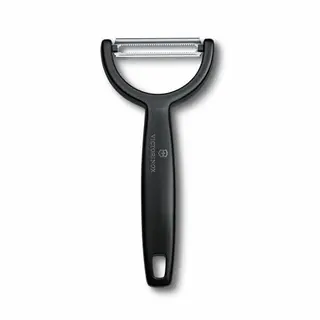 Victorinox Sparschäler Ypso – Zweischneidig, Extra Scharf, für Gemüse und Obst, Swiss Made, schwarz