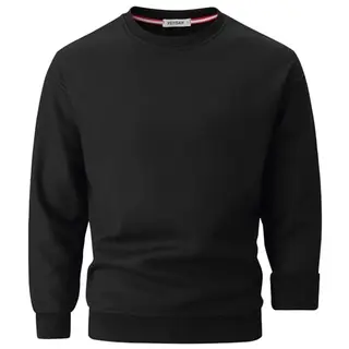 VEIISAR Herren Pullover mit Rundhalsausschnitt - Warmes Sweatshirt für Herbst & Winter (Schwarz, XL)