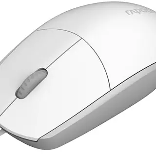 Rapoo N100 Maus – Kabelgebundene USB-Maus, 1600 dpi, Beidhändig, Plug & Play, für PC und Laptop, weiß