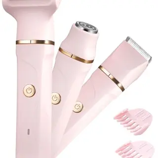 Damenrasierer, 3-in-1 Intimrasierer für Frauen, elektrisch und wasserdicht, Rosa