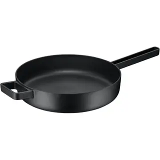 WMF Flavour Schmorpfanne 28 cm, gusseisen emailliert, induktion, hochrand, backofenfest, schwarz