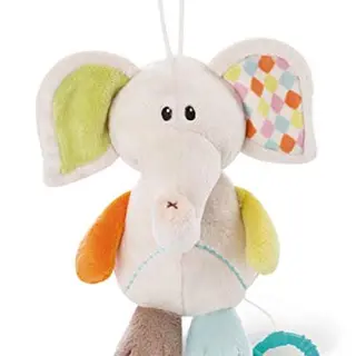My First NICI Spieluhr Elefant Dundi – Kuscheltier und Einschlafhilfe für Babys – 18 cm (pastellfarben)