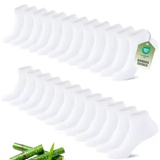 SukModen Bambus Sneaker Socken 12/24 Paar Herren & Damen, atmungsaktiv, anti-Geruch, dünn, kurz, für Alltag & Freizeit