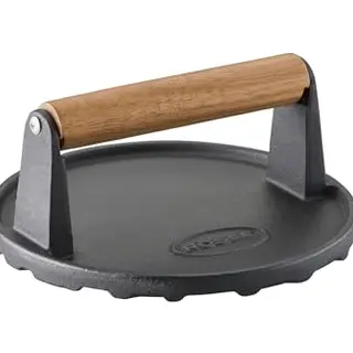 RÖSLE Barbecue-Gewicht aus Gusseisen mit Holzgriff, 17,5 cm