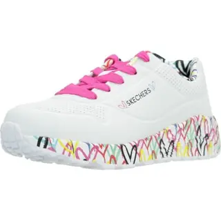 Skechers Mädchen Uno Lite Lovely Luv Sneaker, Weiß, Pink, 27.5 EU