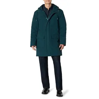 Amazon Essentials Herren Oversized Parka Jacke mit Kapuze, Dark Teal Green, L