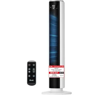 Levoit Turmventilator mit Fernbedienung, 4 Modi, 12 Stufen, Timer, 92 cm, leise 20dB, 24W, weiß