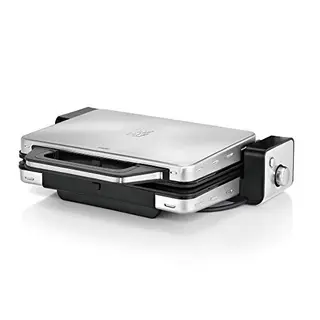 WMF Lono Kontaktgrill 2-in-1, Tischgrill mit abnehmbaren Grillplatten, 2100 W
