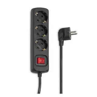 Hama 3-Fach Steckdosenleiste mit Save Energy-Schalter, 1,4m Kabel, schwarz