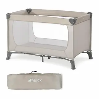 Hauck Kinderreisebett Dream N Play, klappbar mit Tragetasche, Liegefläche 120 x 60 cm (Beige)