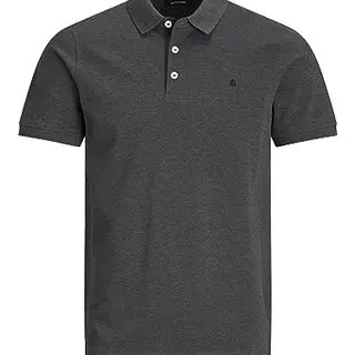 Jack & Jones Herren Slim Fit Polo Shirt Uni Kurzarm Hemd - Dunkelgrau, XL