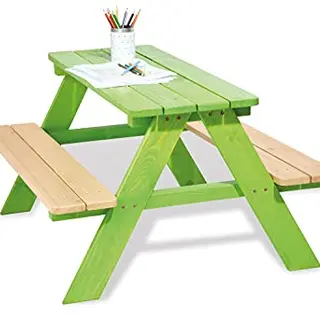 Pinolino Kindersitzgarnitur Nicki, 4 Personen, aus massivem Holz, grün, 90x79x50 cm