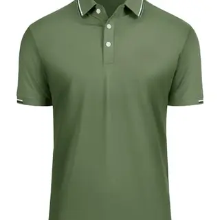 J.VER Herren Polohemd Kurzarm, atmungsaktiv, Sommer, geeignet für Sport, Outdoor, Tennis, Casual, in Grün, XL