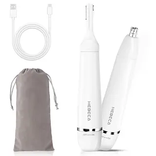 HEBECA Nasenhaartrimmer für Männer & Frauen - 2-in-1 Nasen & Ohrhaartrimmer, kabellos, wiederaufladbar, Augenbrauenrasierer