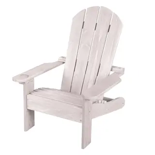 roba Outdoorstuhl für Kinder 'Deck Chair' - Gartenstuhl aus FSC-zertifiziertem Holz mit Getränkehalter - Für Garten, Terrasse & Picknick - Ab 18 Monaten - Grau