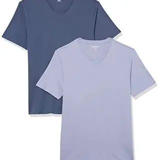 Amazon Essentials Herren V-Ausschnitt T-Shirts 2er-Pack Dunkelblau/Lavendel XXL