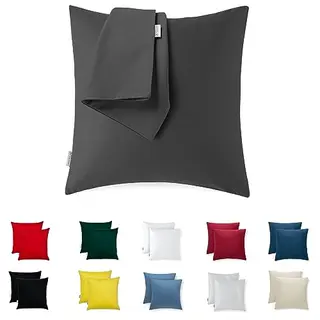 Kissenbezug 40x40 cm - 2er Set Mikrofaser Deko für Sofa/Bett - Superweich & Hypoallergen - Waschbar