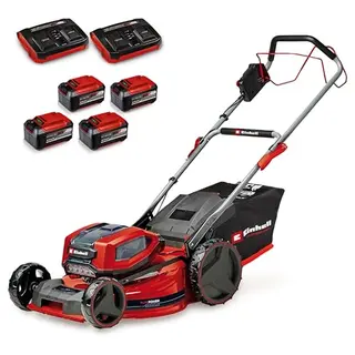 Einhell Akku-Rasenmäher Power X-Change, 52 cm Schnitt, bis 1200 m², Radantrieb, 65 L Fangkorb, inkl. 4 Akkus und Ladegeräte
