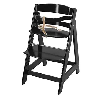 roba Treppenhochstuhl Sit Up III - Mitwachsender Hochstuhl aus Holz, schwarz - 1 Stück