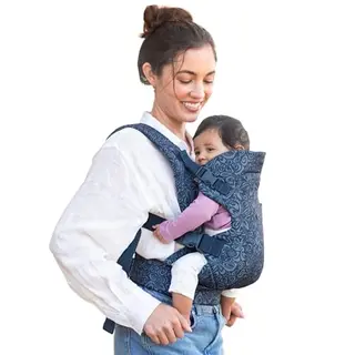 Infantino Flip Advanced 4-in-1-Trage, ergonomisch und umwandelbar, für Neugeborene und ältere Babys, Blumendruck, Marineblau.