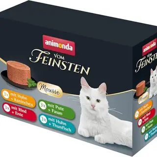 Animonda Vom Feinsten Adult Katzenfutter Mousse-Vielfalt, 12x85g, ohne Getreide und Zucker