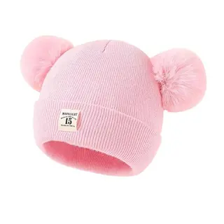 RevpoltIQ Bommelmütze für Babys - Warme Winter Beanie für 0-12 Monate (Rosa)