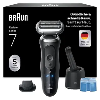 Braun Series 7 Elektrorasierer Herren, kabellos, wasserfest, inklusive Aufsatz und SmartCare Center