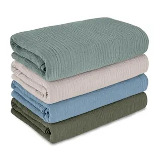 Baby Pucktuch 4er Pack - Mullwindel und Musselin Decke 95x100 cm für Neugeborene und Babys