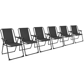Harbour Housewares Klappbare Strandstühle - Schwarz - Tragbar und leicht für Erwachsene, ideal für Camping und Garten