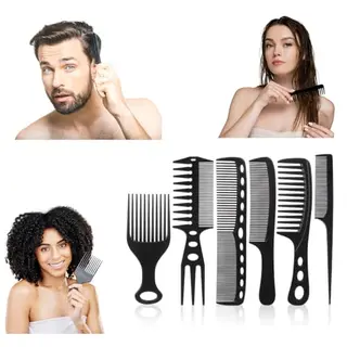 Elite Haarkamm-Set für glattes und lockiges Haar, 6-teiliges Styling-Set