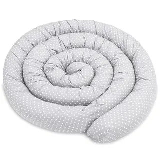 Totsy Baby Seitenschläferkissen 150 cm - Bettschlange aus Baumwolle mit Oeko-Tex, grau