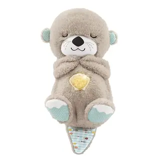 Fisher-Price Schlummer Otter Kuscheltier mit Atembewegung & Musik, Baby Spielzeug ab Geburt, Geschenk für Neugeborene