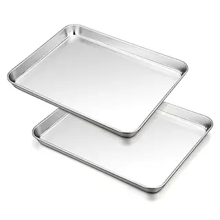 TEAMFAR Backblech 2er Set, Edelstahl, 26,5 x 20,5 cm, spülmaschinenfest, leicht zu reinigen
