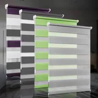 bobodeco Doppelrollo, Klemmfix ohne Bohren, lichtdurchlässig & verdunkelnd, Grau, B36 x H150cm