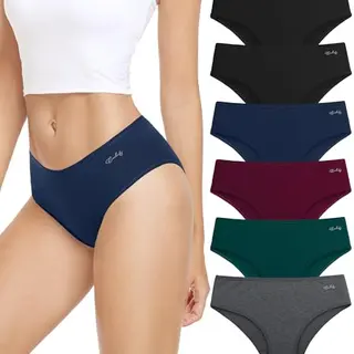 Anqier Damen Unterhosen 6er Pack Baumwolle Atmungsaktive Panties Bequeme Hipster