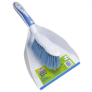 Spontex Kehrset mit Handfeger und Schaufel, kompakt, leicht, widerstandsfähige Borsten & Gummilippe für einfaches Zusammenkehren