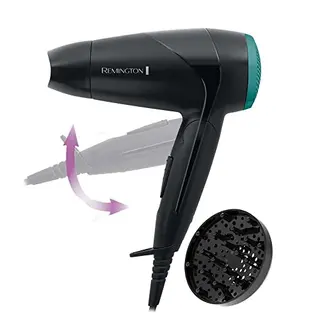 Remington Reisehaartrockner On The Go 2000 W, klappbar, mit Stylingdüse und Diffusor, 2 Heiz- und Gebläsestufen