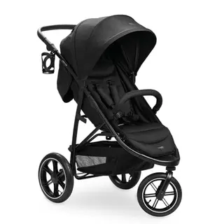 Hauck Rapid 3 Air Kinderbuggy, Schwarz - Dreirad mit Liegeposition, luftgefüllten Reifen und UV-Schutz, zusammenklappbar