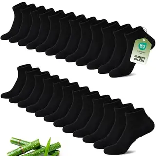 SukModen 12/24 Paar Sneakersocken Bambus für Herren & Damen
