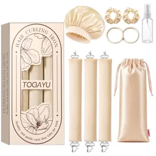 Heatless Curls Lockenwickler – 3er Set, locken ohne Hitze, Samt – Beige