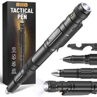 BIIB Geschenke für Männer, Multitool Pen mit LED für Feuerwehr & Geschenk