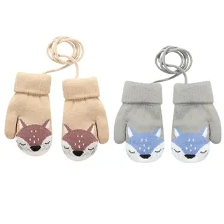 VEGCOO 2 Paar Kinderhandschuhe für 1-3 Jahre – Fleece gefüttert, Grau & Beige