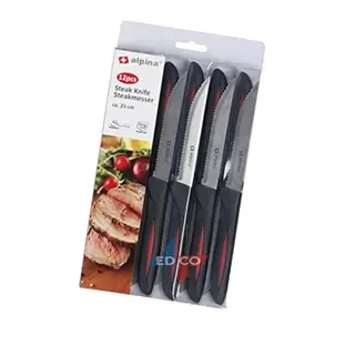 Alpina Steakmesser Set (12 Stück), Schwarz/Silber