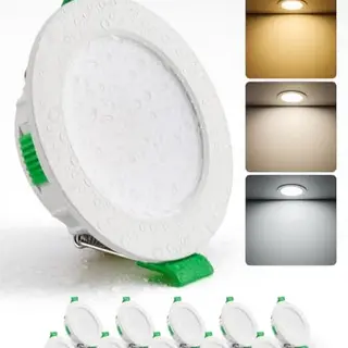 HOMEOW LED Einbaustrahler 4W, Warmweiß/Neutralweiß/Kaltweiß, Ultra Flach IP44 für Bad, 10er Set