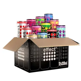effect Probierpaket Energy Drink – 12 x 330 ml – alle Sorten – fruchtig & vegan